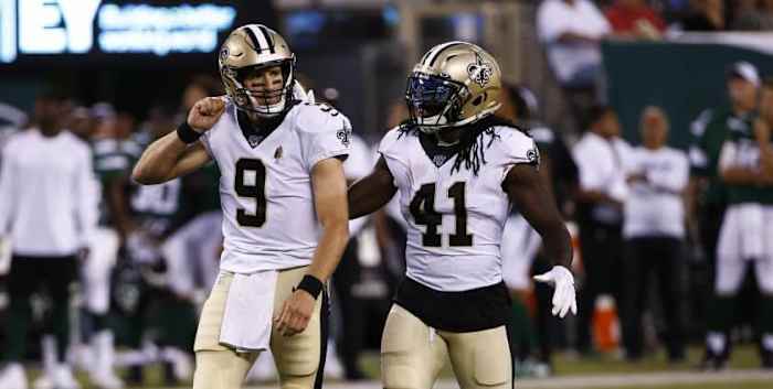 Drew Brees and Alvin Kamara
